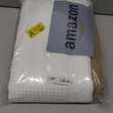 N&Y HOME Long Waffle Weave Shower Curtain 75 Inch Length with Snap-in Fabric Liner & Metal Hooks Set - Hotel Style, Waterproof & Washable, Heavyweight Fabric & Mesh Top Window - 71x75, White