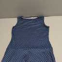 Polka Dot Mini Dress for Women Sleeveless Round Neck Bodycon Flared Hem Casual Summer Outfit 2025 (Small, Navy Blue)