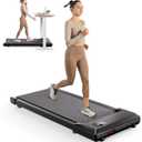 SupeRun Walking Pad, Under Desk Treadmill, 3 in 1 Portable Treadmill with Remote Control LED Display, 2.5 HP Quiet Walking Jogging Machine for Office Home Use, 250 Lbs Capacity