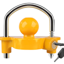 MaxxHaul Universal Trailer Coupler Lock Adjustable Heavy Duty Anti Theft Hitch Lock for 1-7/8", 2", and 2-5/16" Couplers Yellow (50640)