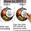 3 x Dog Memorial Gifts for Loss of Dog Suncatcher, White Angel Dog on Sunset Moon Dog Beverage Acrylic Ornaments Decor Window Wall Sympathy Gift for Dog Lover