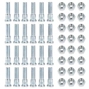 24Sets 1/2-20 Inch Wheel Stud with Nuts for Trailer for Lippert Axles 3500 lb for Dexter 4400 lb with 1/2"-20 UNF Thread Size