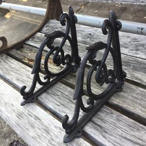Antique Style Cast Iron Brackets Garden Braces Rustic Shelf Bracket Black