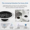 Sink Drain Strainer, 2PCS, 4.5 inch Wide Rim Flexible Silicone & Stainless Steel Sink Strainer, Rust Free, Silicone Bathroom Sink Strainer for Kitchen & Bathroom