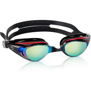 2 x  Nearsighted Swim Goggles, Shortsighted Optical Swimming Goggles No Leaking Anti Fog UV Protection for Adult Men Women, Color: Black, Size: -9