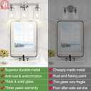 Zarbitta 3-Light Bathroom Light Fixtures, Chrome Bathroom Wall Light with Clear Glass Shade, Bathroom Wall Lamp for Mirror Kitchen Living Room Hallway Cabinet