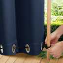 Outdoor Curtains Waterproof Grommet Top 2 Panel - Blue, 80x80