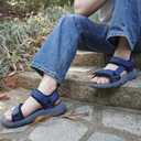 Queday Womens Mens Sport Sandals Outdoor Hiking Sandals with Arch Support Comfortable Athletic Beach Sandals for Travel Walking Trekking Camping (10 Women/8.5 Men, Beige - Wb)