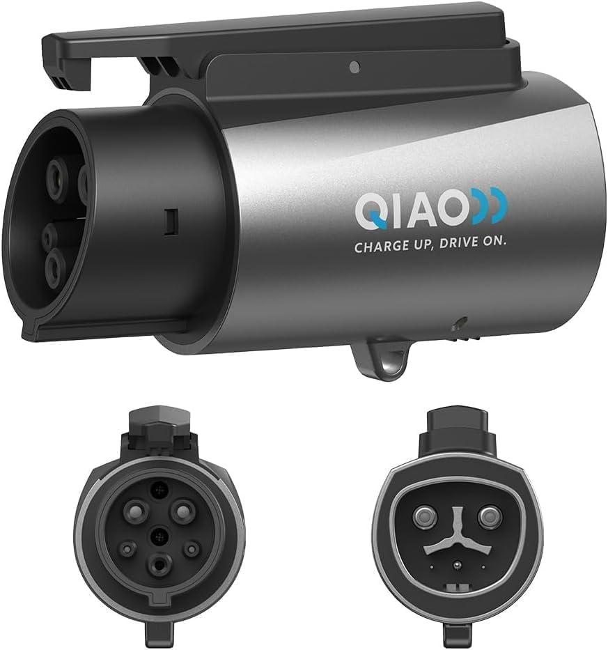 QIAO Fit for Tesla to J1772 Charger Adapter, Up to 80A 250V - NACS to J1772 EV Adapter for Charge J1772 EVS at Tesla AC Charger Station Only, Silver-Plated Efficient Charging Design