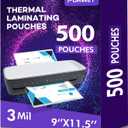 500 Pack Laminating Sheets, Holds 8.5 x 11 Inch Sheets, 3 mil, 9 x 11.5 Inches Thermal Laminating Pouches Lamination Sheet Paper for Laminator, Clear, Letter Size, Office and School Supplies