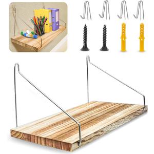 Fabric Wall Cubicle Shelf with Hooks,Floating Shelves Wall Mounted for Work Decor, 11.8'Wood Storage Display Shelf for Bedroom Office, no Drill Shelf