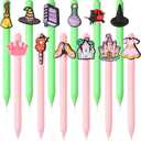 3 x 12 Pieces Halloween Witch Party Favors Witch Hat and Crown Ballpoint Pen Colorful Witch Retractable Gel Ink Pen for Office Home Halloween Favos Goody Bag Filler Rewards Supplies