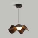 Nordic Creative Resin Lotus Leaf Chandelier Japanese Wave Linear Lamp G9 Wood Grain Bedroom Lamp is Suitable for Country Houses, bedrooms, Living Rooms and Dining Rooms (40cm, Dark)