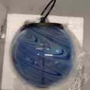 Solar Hanging Lanterns Outdoor, Solar Gazing Ball Lights, Waterproof Hanging Glass Light for Garden Yard Tree Home Xmas Decoration, Blue Swirl