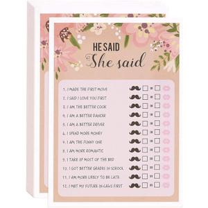 BEST PAPER GREETINGS 50 Pack Floral Wedding Advice Cards for Bride, Bridal Shower Games