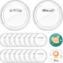 Bignc 3 Inch Clear Acrylic Button Pins - 40 Pack DIY Custom Design Buttons, Pin Backs & Blanks for Sublimation, Crafts, Photo Badges for DIY Gifts & School Projects,Teams, Events Badges