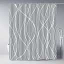 Light Grey Shower Curtain for Bathroom with Hooks, Shower Curtain Set Stripe Bath Curtains Decorative White Shower Curtains Weighted Hem Water Repellent Washable, 72 x 72