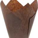 Royal Brown Tulip Style Baking Cups, Large, Sleeve of 200, Made of Parchment Paper, Perfect for Home Baking and Small Bakeries
