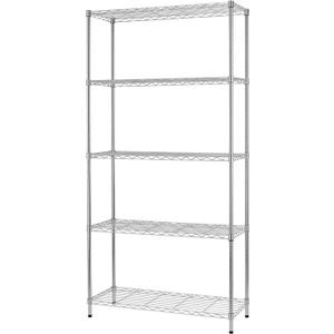 BestOffice | 5-Tier Wire Storage Shelves | 36x14x72 | Chrome | with Adjustable Racks | Heavy-Duty Metal Shelf, Holds Upto 1000 lbs | No-Tool Assembly | Ideal for Home & Garage Shelving