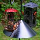 Domensi 4 Sets 18 Inches Squirrel Baffle for Bird Feeder Pole, Outside Pole Mount House Guard Bird Feeder Baffle for Shepherd's Hook, Preventing from Squirrels, Raccoons(Black)