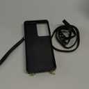 Crossbody Wallet Phone Case for Samsung Galaxy S21 Ultra Leather Case with Credit Card Holder & 360 Ring Kickstand & Wrist Strap Purse Cover Magnetic Closure Flip Handbag Shell (Black)