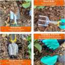 Professional 5-Piece Gardening Tool Set - Heavy Duty Aluminum Rust-Resistant Kit with Ergonomic Hand Trowel, Transplanter, Rake, Claw Gloves & Canvas Tote Bag - Perfect Gardening Gifts for Women & Men