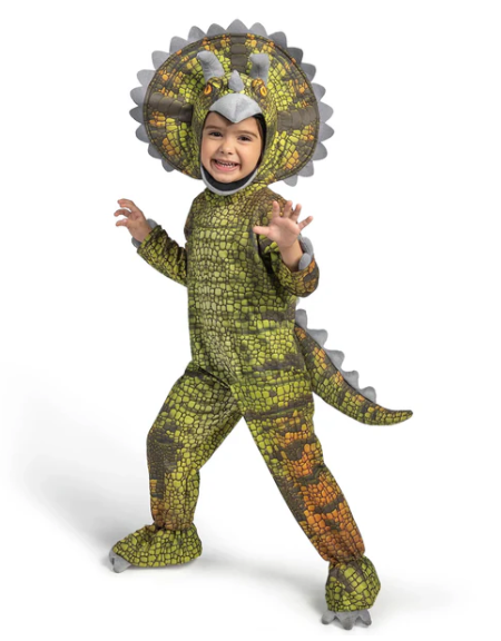 Kids Realistic Triceratops Dinosaur Costume for Boy Halloween Party, Size 3T