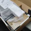 JASIWAY Buffet Cabinet with Storage, 48" Rattan Sideboard with Adjustable Shelves, Modern Coffee Bar Cabinet Console Table with Doors, Credenza for Kitchen, Living Room, Entryway, Dining Room, Black