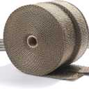 ARTR 2" x 50' Titanium Exhaust Header Heat Wrap 2 Rolls with 20PCS 11.8 Inch Stainless Steel Locking Ties