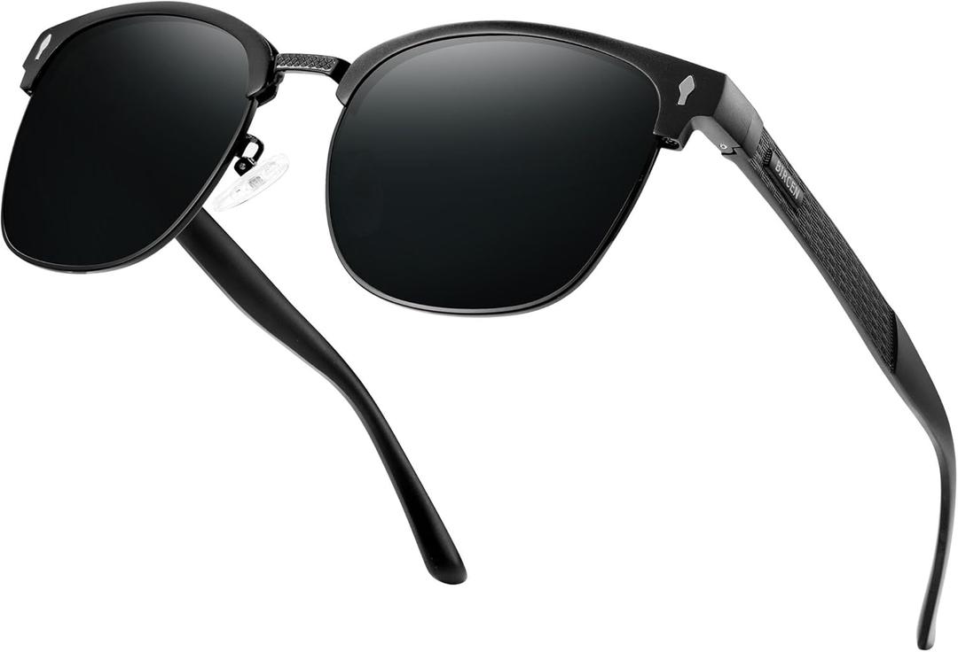 BIRCEN Mens Polarized Sunglasses for Driving: Al-Mg Metal UV Protection Sun Glasses Square Shades for Fishing Travel 2026
