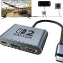 Switch 2 Dock,Portable USB C Docking Station with 4K@120Hz/PD 100W/USB 3.0 Port,Aluminum Alloy Travel TV Dock for Switch/Steam Deck/ROG Xbox Ally X/Legion Go 1/2/S