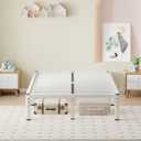 NKZ 18 Inch Queen Size Metal Platform Bed Frame with Round Corner Legs