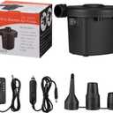 Air Pump Portable Quick-Fill Air Pump with 3 Nozzles,5kPa for Inflatables Mattress Pool Floats Toy Water Raft Bed Boat Pool Toy with 110 US Adaptor and Car-Powered 12v-DC