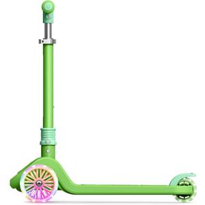 Jetson 3-Wheel Light-Up Kick Scooter, Lights on Stem & Wheels, Height Adjustable Handlebar, Rear Brake, Foldable, Ages 3+ (Bloom Green)