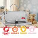 Premium Portable Diaper Changing Pad  Extra-Thick Cushioned Travel Mat with Wipes Pocket  Waterproof, Easy to Clean, Gift-Ready (Cloud Gray)