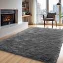 Area Rugs for Living Room Grey Rugs for Bedroom 8x10 Ft Carpet Fluffy Furry Soft Shag Aesthetic Plush High Pile Gray Throw Rug for Nursery Kids Room Dorm