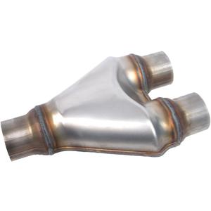 ID 2" Exhaust Y-Pipe Adapter, T409 Stainless Steel 2 Inch Dual to Single Y Pipe Connector, 10" Overall Length
