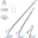 Electric Spin Scrubber, VEWIOR Cordless Shower Scrubber with 3 Adjustable Angle, Cleaning Brush with 2 Speeds 3 Replaceable Brush Heads for Bathroom Kitchen Tub (White)
