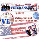 2 x Veterans Day Decorations, Thank You Veterans Yard Sign Banner Patriotic Decorations Memorial Day Hanging Banner for Happy Veteran Day Fence Decoration