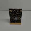Black Gold 40th Birthday Decorations for Men Women Include Wooden Two-Sided Vintage 40 Back in 1985 Table Sign Poster with Stand Forty Birthday Theme Party Table Decor Display Holder