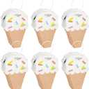 Multicolor Ice Cream Cone Shaped Mini Tissue Paper Pinata Decoration (7" x 4" x 2.75") - 1 Pc. | Adorable Design, Perfect For Birthday, Baby Shower, Summer Event, & More