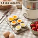14 Eggs Electric Egg Cooker, 350W Rapid Egg Boiler with 30-Min Timer & Auto Shut-Off, Stainless Steel, Dishwasher Safe for Soft, Medium, Hard Boiled, Steamed Eggs, Vegetables & Seafood, Beige