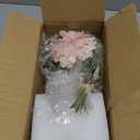 Mkono Small Artificial Flowers in Ceramic Vase 12.5" Centerpieces Coffee Table Decor, Silk Flower Arrangements for Home Decor Indoor Fake Flower Bouquet for Bathroom Dining Room Kitchen Wedding Pink