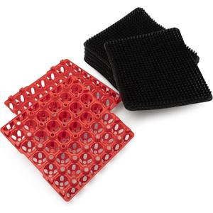 Chicken Nesting Pads 6 Pack - Washable Coop Accessories with 2 Bonus Egg Trays - Easy Clean Nesting Box Liner Pads for Farm and Backyard Laying Hens 13.6 x 11.5 Inches. Reusable Poultry Supplies