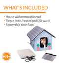 K&H Pet Products Heated Outdoor Cat House for Outside Pets in Winter, Weatherproof Outdoor House for Ferals, Insulated Kitty Shelter, 2 Doors, Waterproof Heated Cat Bed, Safety Listed - Cottage 20W