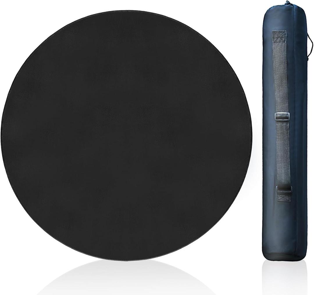Large Round Tabletop Game Playmat,Rubber Table Mat Suitable for Playing Poker,Card,and Roleplaying Games.(100cmBlack), 100*100*0.2cm