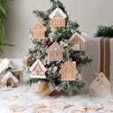 Sosation 24 Pcs Christmas Gingerbread House Ornaments Gingerbread Hanging Decorations Silicone Christmas Ornaments with Ropes for Xmas Tree Winter Crafts