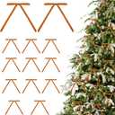 Khaki Velvet Ribbon Christmas Bow 5 x 7 Inches Premade Bows for Christmas Tree Hanging Decorations Gift Wrapping Wreaths Crafts Outdoor Indoor Home Decor Wedding, Pack of 24