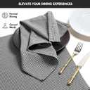 Cloth Napkin 100% Cotton 18Inch x 18Inch Decorative Washable Houndstooth Check Napkins Table Napkin for Dining, Kitchen, Parties & Camping - Black (Set of 12)