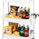 Baby Diaper Caddy Cart 3-Tier Metal Rolling Cart Nursery Storage Organizer for Baby Diapers and Newborn Essentials Storage